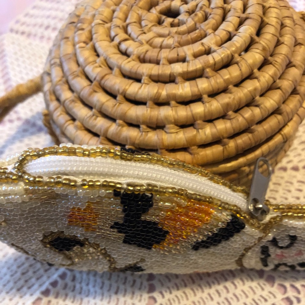 Eye catching VTG Beaded Cat Coin purse - Picture 7 of 12